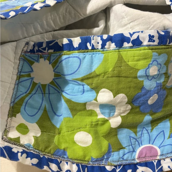 Handmade Upcycled Vintage Floral Quilted Jacket Size L Retro Flower Power OOAK" - Picture 4 of 5